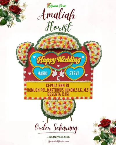 Karangan Papan Bunga Pernikahan di Pojoksari